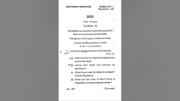 SKMU Physics Honours-Question Paper(Pdf link attached) Semester 6