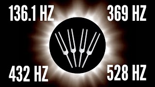 Aligning with the Solar Eclipse 🌞 136.1 Hz + 369 Hz + 432 Hz +528 Hz Tuning Forks 🌚