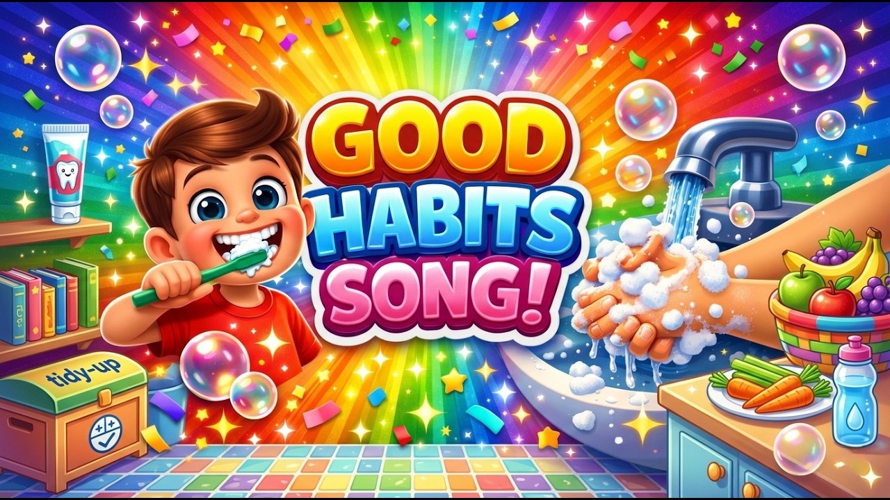 Good Habits Song for Kids 🎶 | Brush, Wash Hands & Be Kind | Fun ...