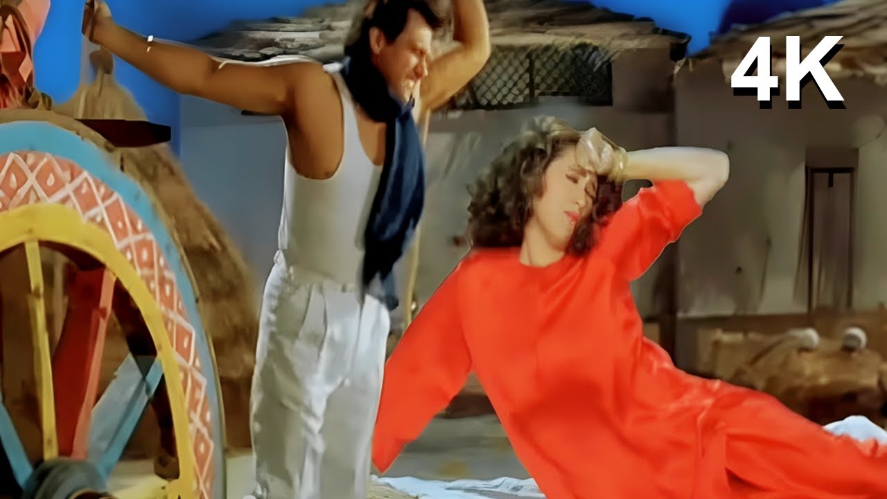 Raja Babu 4K VIDEO Song | Sar Kay Lo Khatiya Jada Lage | Kumar Sanu & Poornima | Govinda & Karishma