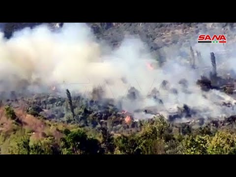 اندلاع حريق في منطقة مشتى الحلو وفرق الإطفاء تعمل على إخماده