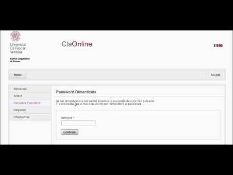 ClaOnline - recupero password