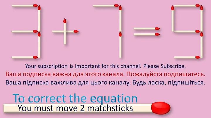 3+7=9 Move 2 Matchsticks