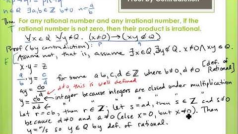 CSE 20: Proof by contradiction example (using rational and irrational) - (Pt. 3)