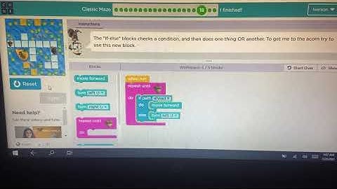 Code.org Classic Maze Puzzle 18