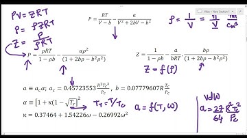 Peng Robinson equation of state - Solution Strategy
