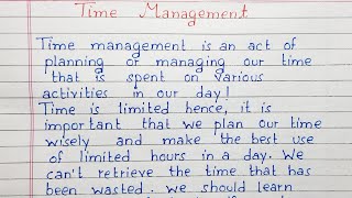 Write a short essay on Time Management | Essay writing | English screenshot 2