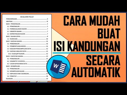 Video: Bagaimanakah anda membuat jadual kandungan tersuai?