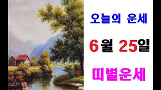 오늘의 운세 6월 25일 띠별운세 [ 내일의 운세 ]