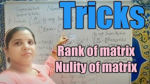 Rank and nullity of matrix in hindi