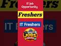 Job Opportunity for Freshers #job #dailyjobs #freshersrecruitment #shorts #trending