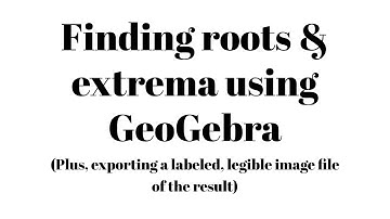Finding roots and extrema using GeoGebra
