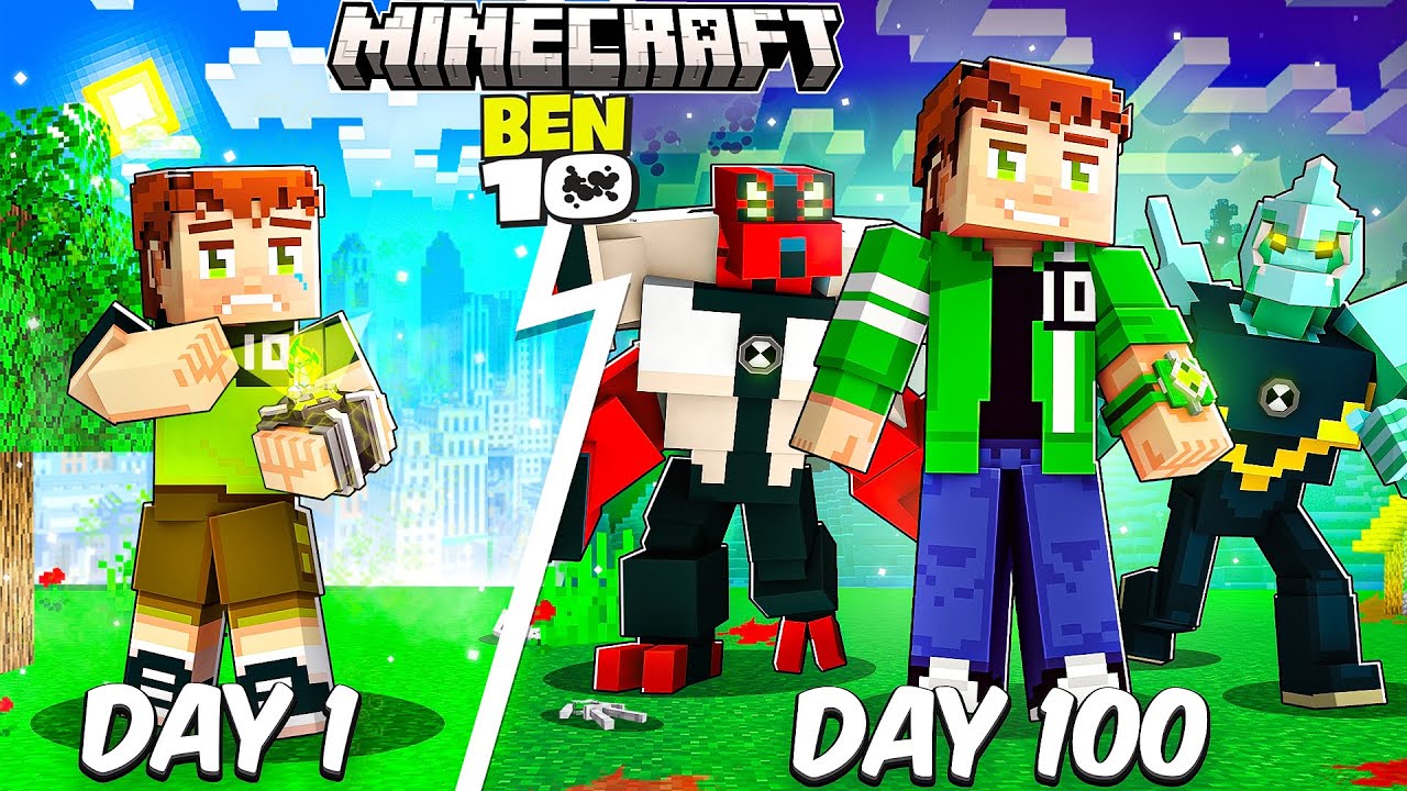 I Survived 100 Days as Ben 10 in Minecraft