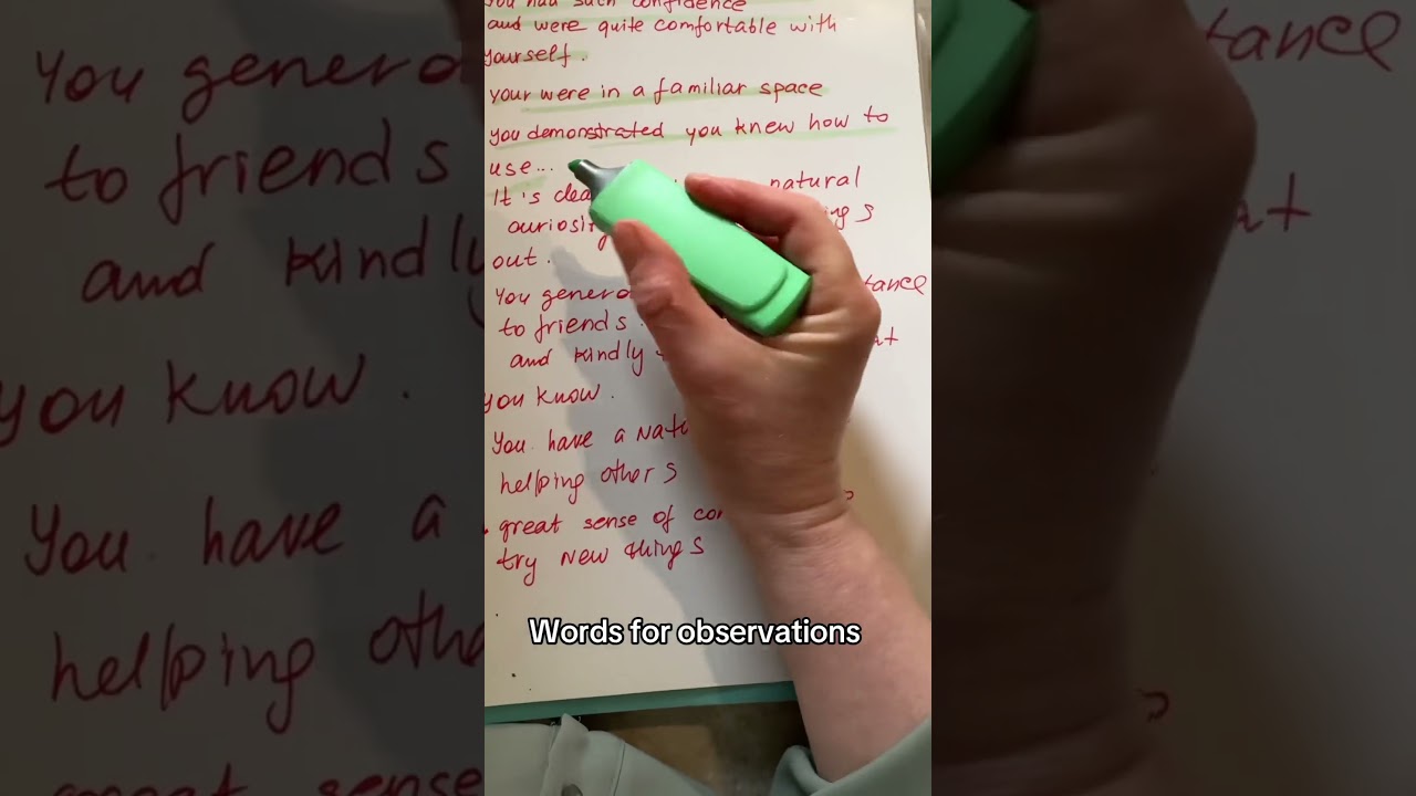Words to write observations in childcare to save your time