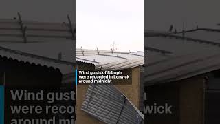 Roof blown off hotel as 80mph Storm Gerrit winds cause destruction. #stormgerrit #shetland #news