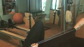 Jessica Lowndes “Resistant band workout with