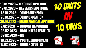 UGC NET 2023 COMPLETE: Mathematical  Aptitude - With multiple PYQs & PDF