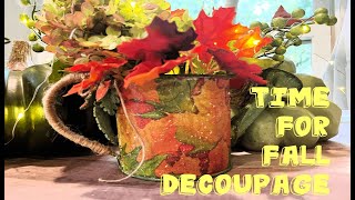 Decoupage a Fall Watering can
