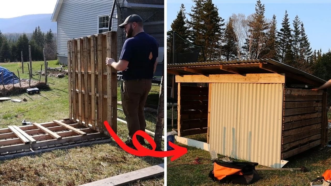 Building a Pig Shelter With Pallets (Vlog) - YouTube