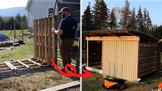 Building a Pig Shelter With Pallets (Vlog)