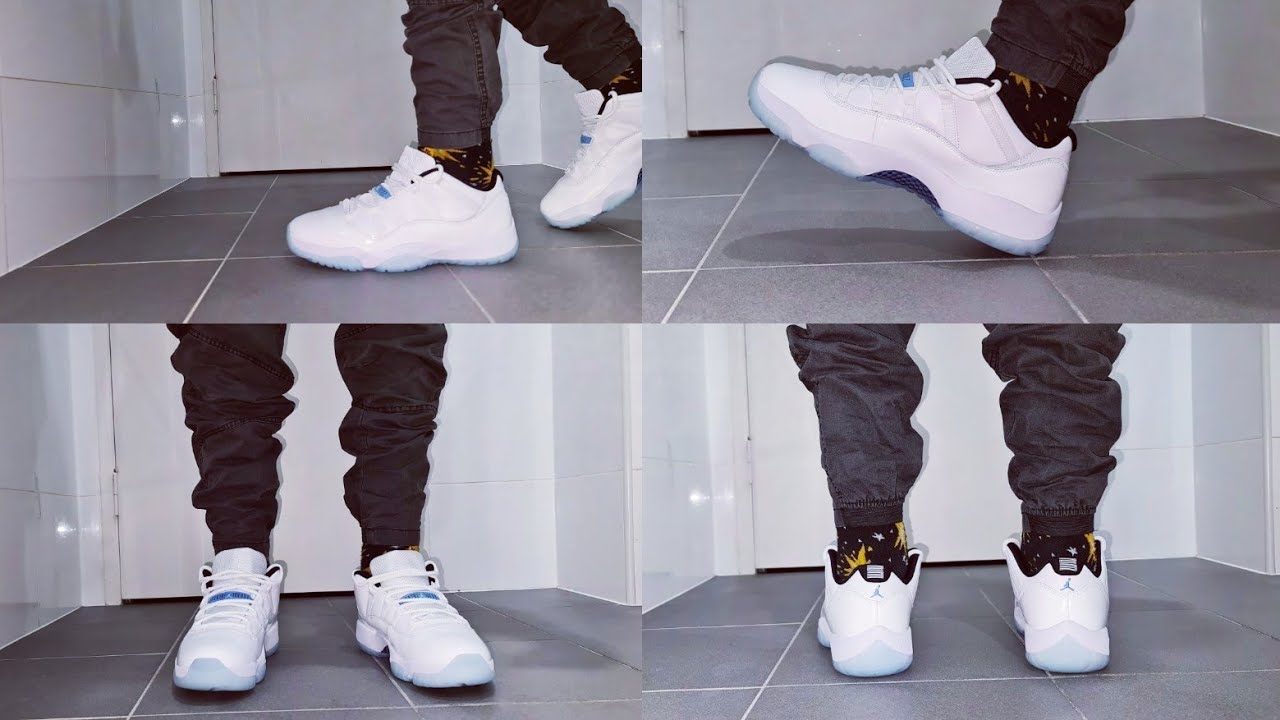 jordan 11 retro low legend blue on feet