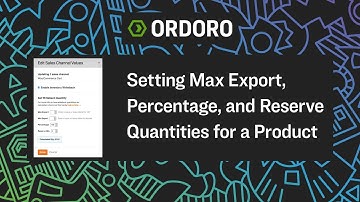 How to Set Max Export, Percentage, and Reserve Quantities in Ordoro