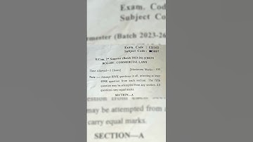 Gndu b.com sem 2 commercial laws questions paper 2024 #shorts #viralshorts