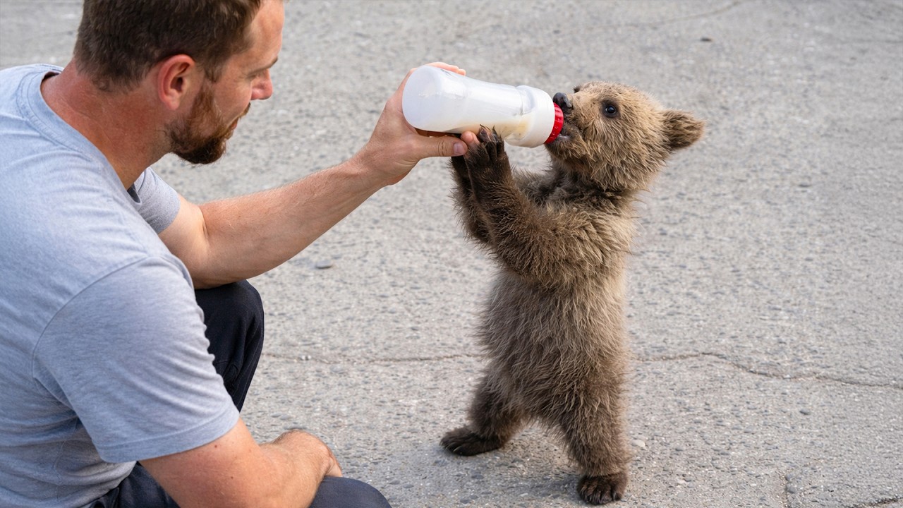 Der Mann brachte den verwaisten Bären mit nach Hause, doch dann geschah etwas Schockierendes