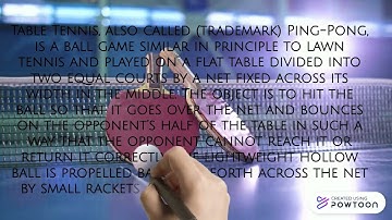 table tennis intro