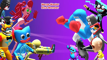 Merge Master Blue Monster: Game All Levels Gameplay (iOS,Android) Part 4 - Fighting Giant Monsters
