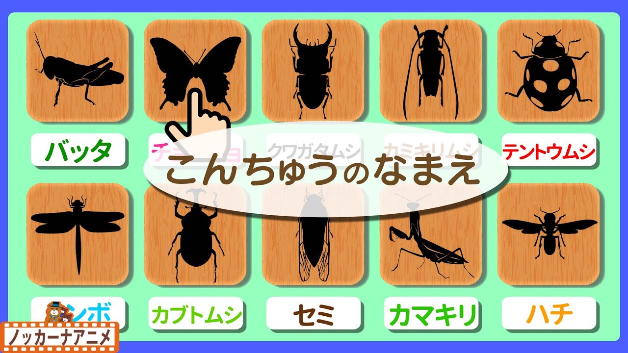赤ちゃん 子供向けアニメ ボタンを押して昆虫のなまえをおぼえよう 赤ちゃんが喜ぶ遊びlearn The Names Of Insects In Japanese Youtube