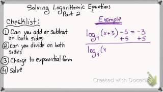 solving log equations part 2
