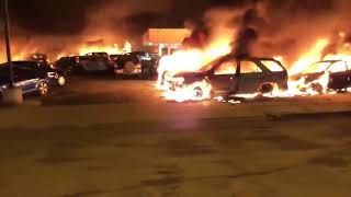 Rioters Burn Cars at Dealership after Jacob Blake Shot in Back by Police in Kenosha Wisconsin