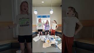 DANCE ROUTiNE with FRiENDS!!  Adley & her friends show off their silly moves at dinner! #shorts