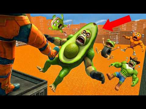 Spartan Kicking ALL Brainrot Italian Memes in Lava City in Garry's Mod
