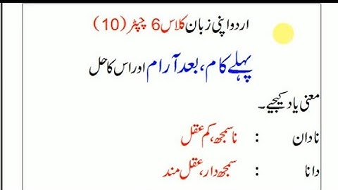 apni zaban urdu book class 6 answers chapter 10 first work after me || urdu book class 6 apni zubaan