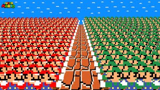 What if 100 Marios and 100 Luigi at Once tried to beat Super Mario Bros.?