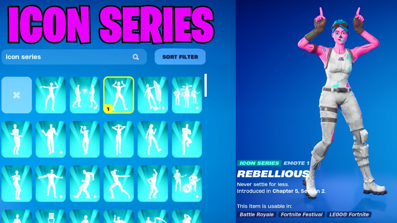 All Fortnite Icon Series Dances & Emotes (Chapter 1-5 ) - YouTube