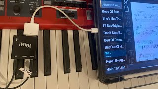IRIG MIDI with Set List Maker app. Change keyboard sounds remotely screenshot 1