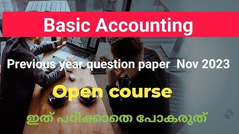 Basic Accounting open course previous year question paper november 2023 Calicut University