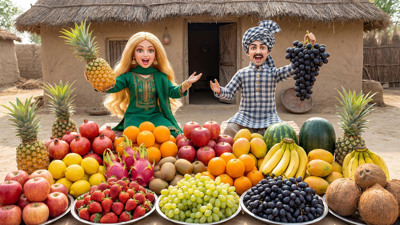 Миниатюрная кукла и муж готовят варенье в стиле ASMR | Жизнь в пакистанской деревне: история о кр...