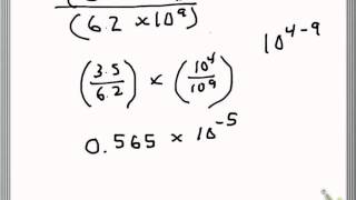 Dividing Scientific Notation Numbers