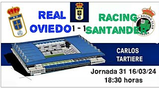 Real Oviedo 1  Racing de Santander 1; final de partido y despedida al equipo.