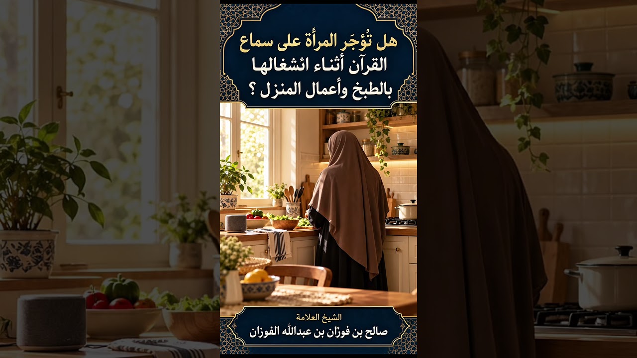 هل تُؤجَر المرأة على سماع القرآن أثناء انشغالها بالطبخ وأعمال المنزل ؟ العلامة صالح بن فوزان الفوزان