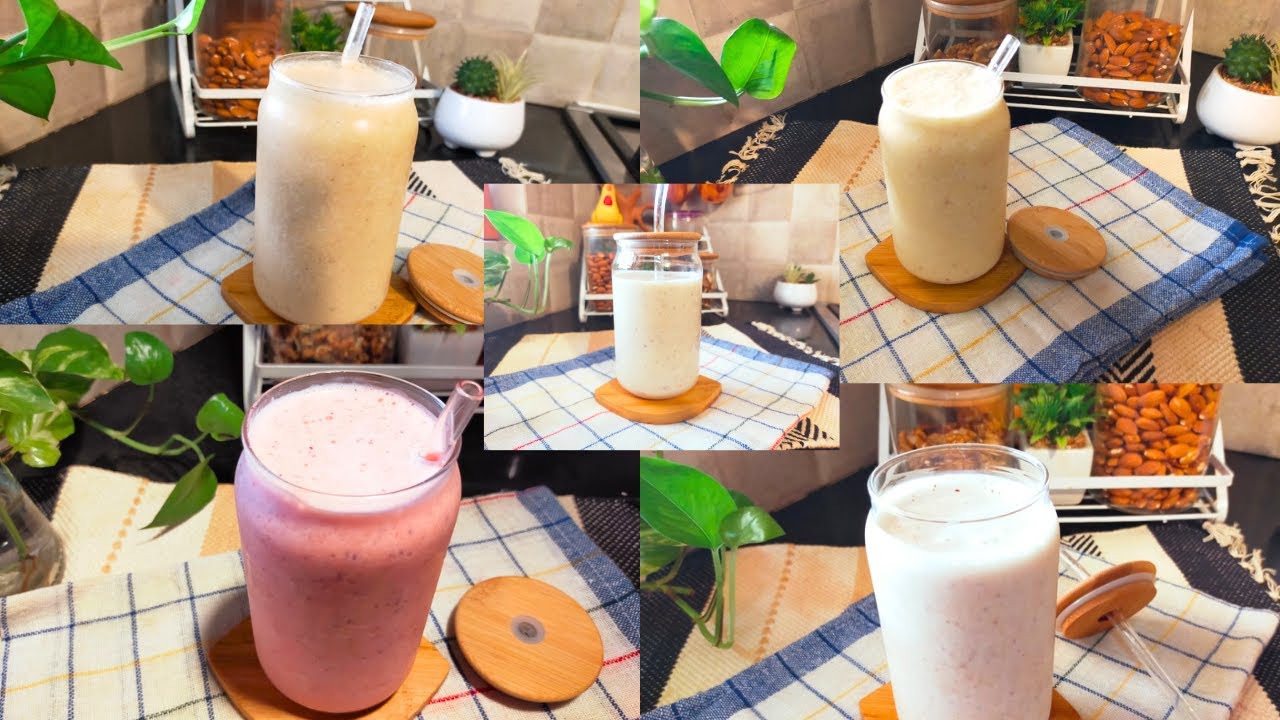 Banana Milkshake With Five Different Flavours | Banana Milkshake Recipe