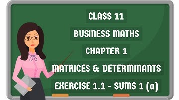11th business mathematics chapter 1 matrices and determinants exercise 1.1 / savvylearnerchannel
