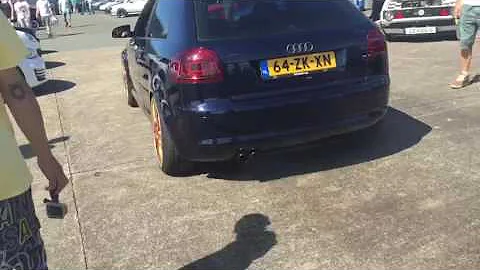 Audi a3 3.2 r32 285hp sick hardcut rev limiter flames bangs