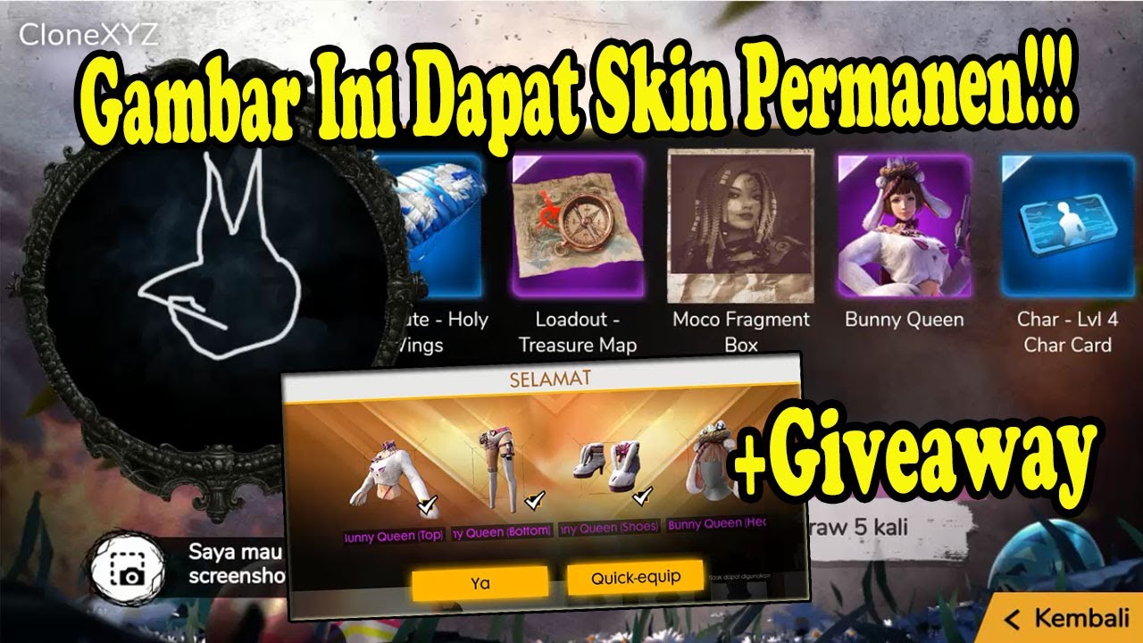 Gambar Kelinci Dapat Skin Permanen Draw A Bunny Free Fire YouTube