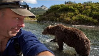 Giant Bear walking past tourists