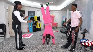 Thumbnail for Duke Dennis attempts to teach Kai Cenat & RaKai on how to do a backflip!